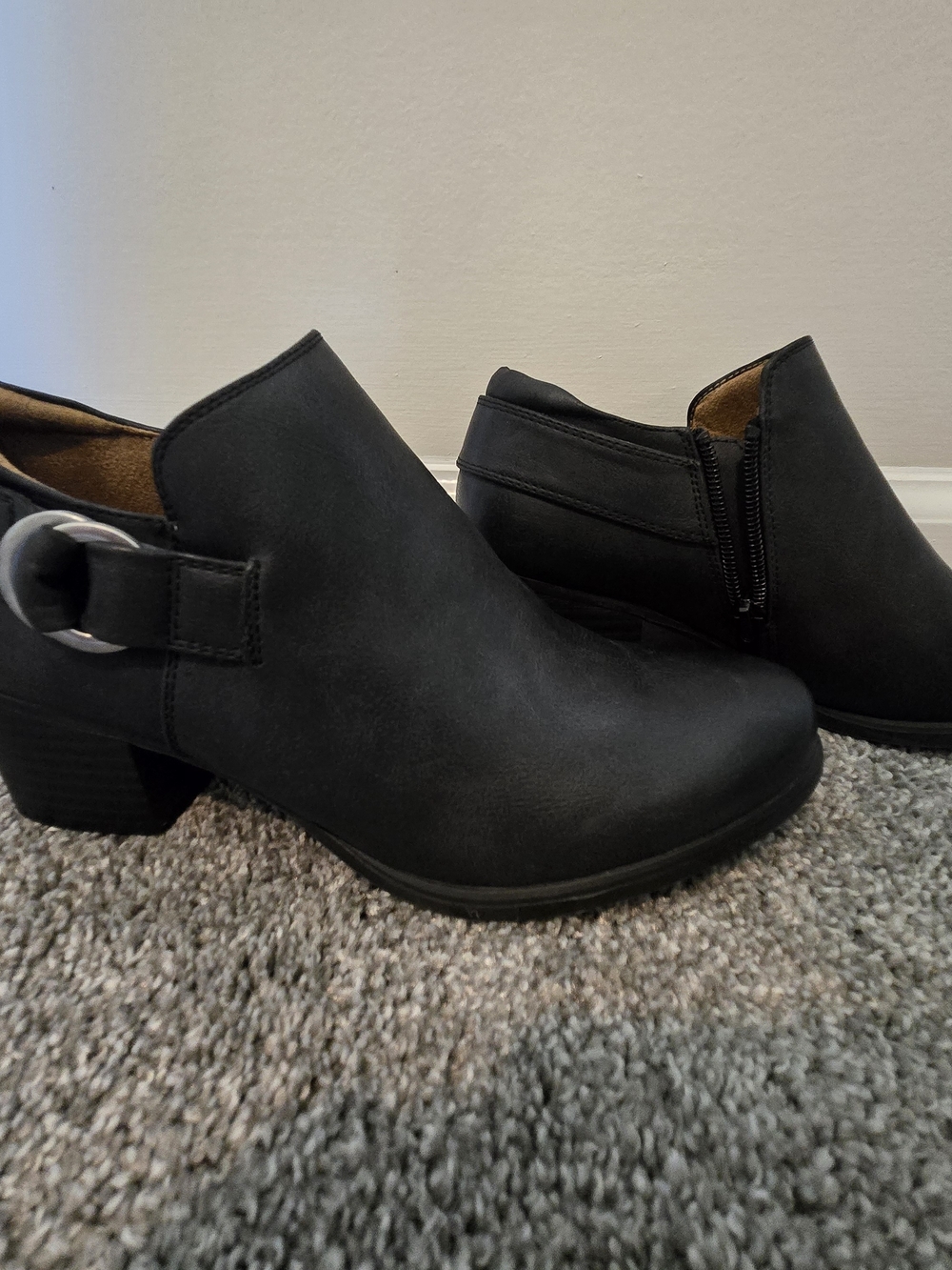 Black Women's Low Heel Ankle Booties - Brand: